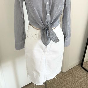 J.Crew | White High-Waisted Denim Skirt
